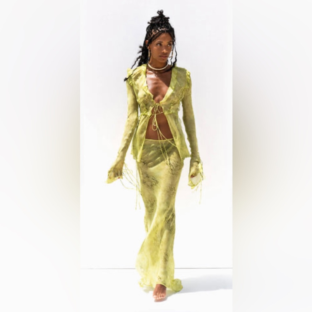 Rat and Boa Cobra Skirt and Top Set in Lime. XXS.